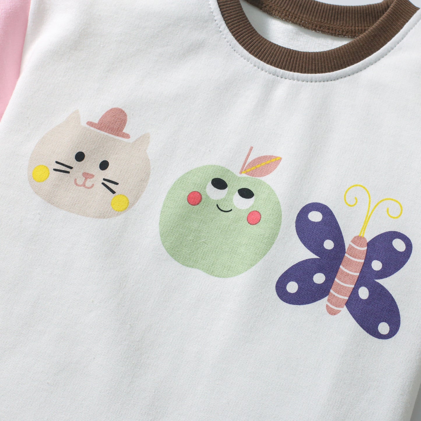 Pink, Green and white T
