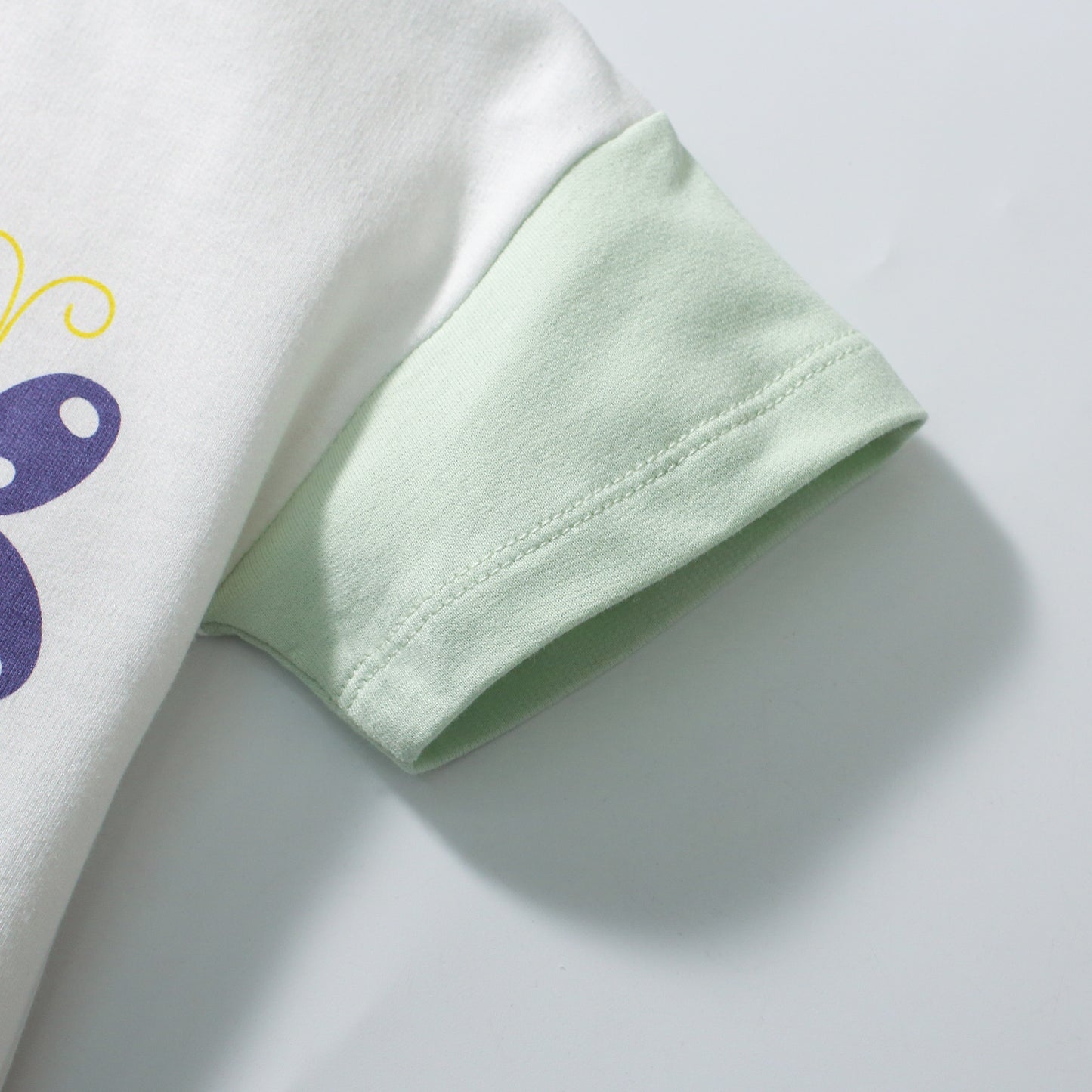 Pink, Green and white T